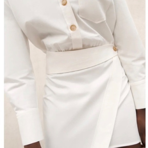 Zara mini shirt dress size XS oyster white color - Picture 5 of 7